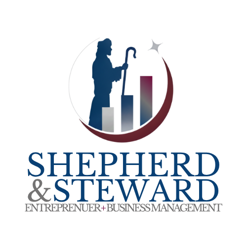 Shepherd & Steward Name and Tagline Logo with Icon